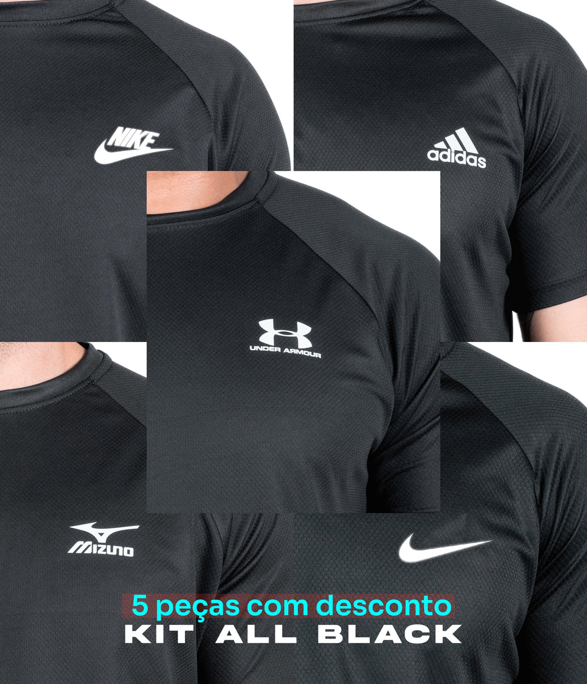 Compre 3 e Leve 5 Kit ALL Black DRY FIT Basic 🔥