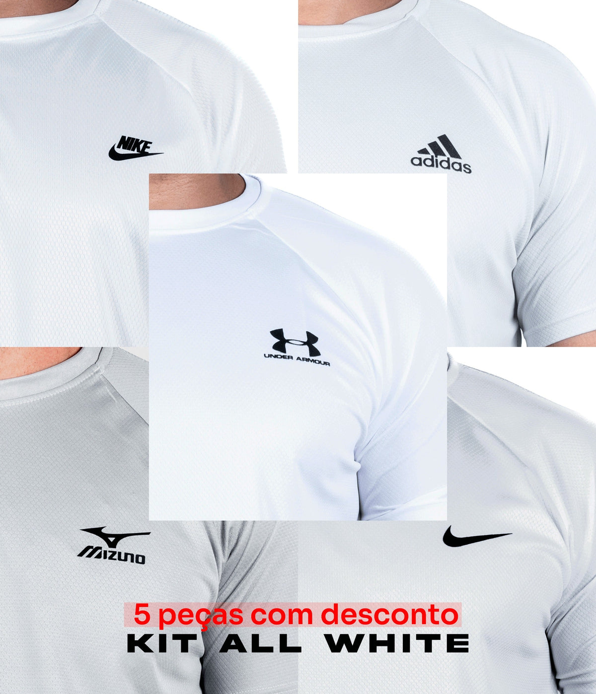 Compre 3 e Leve 5 Kit ALL White DRY FIT Basic 🔥