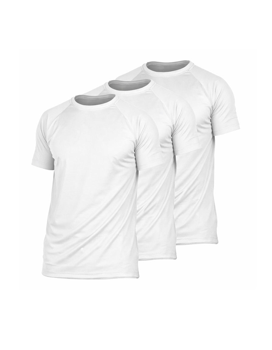 Kit 3 Camisetas Dry fit Tech UV+ - Brancas