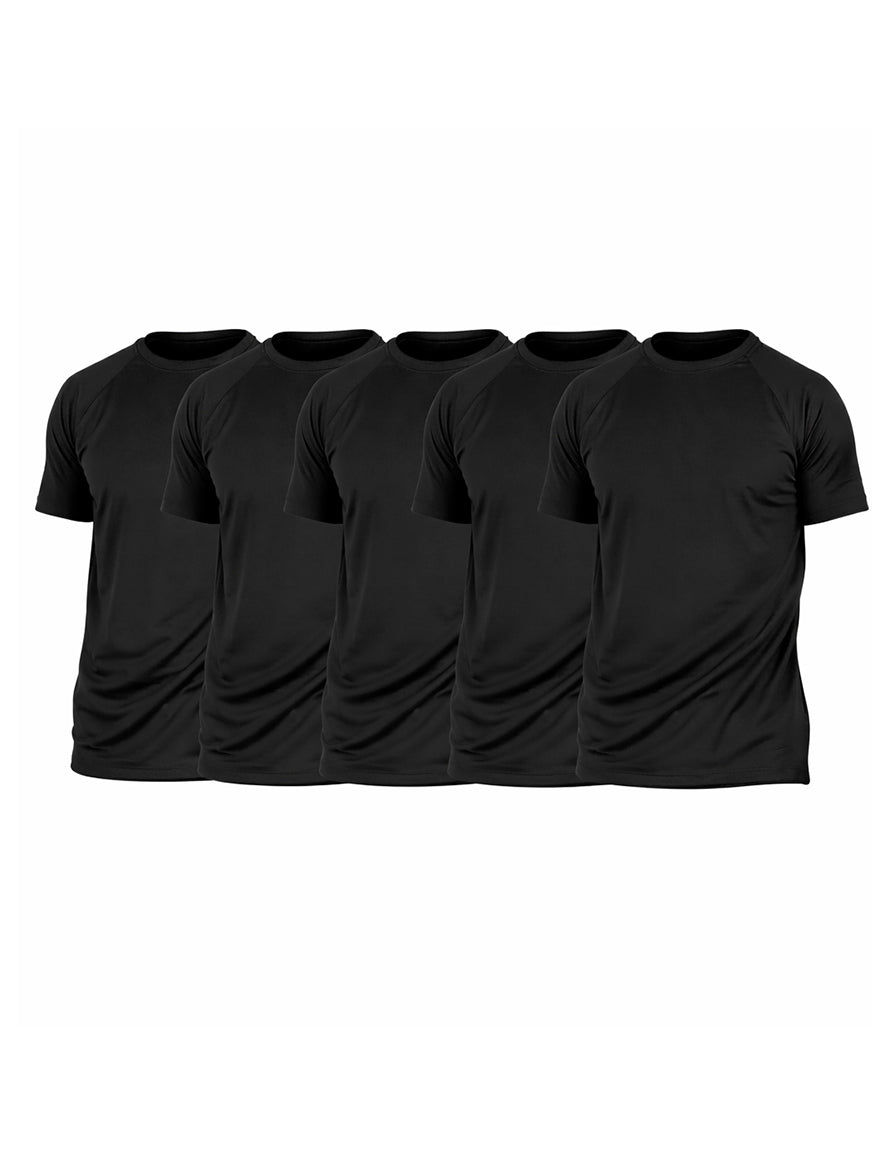 Kit 5 Camisetas Dry fit Tech UV+ - Pretas