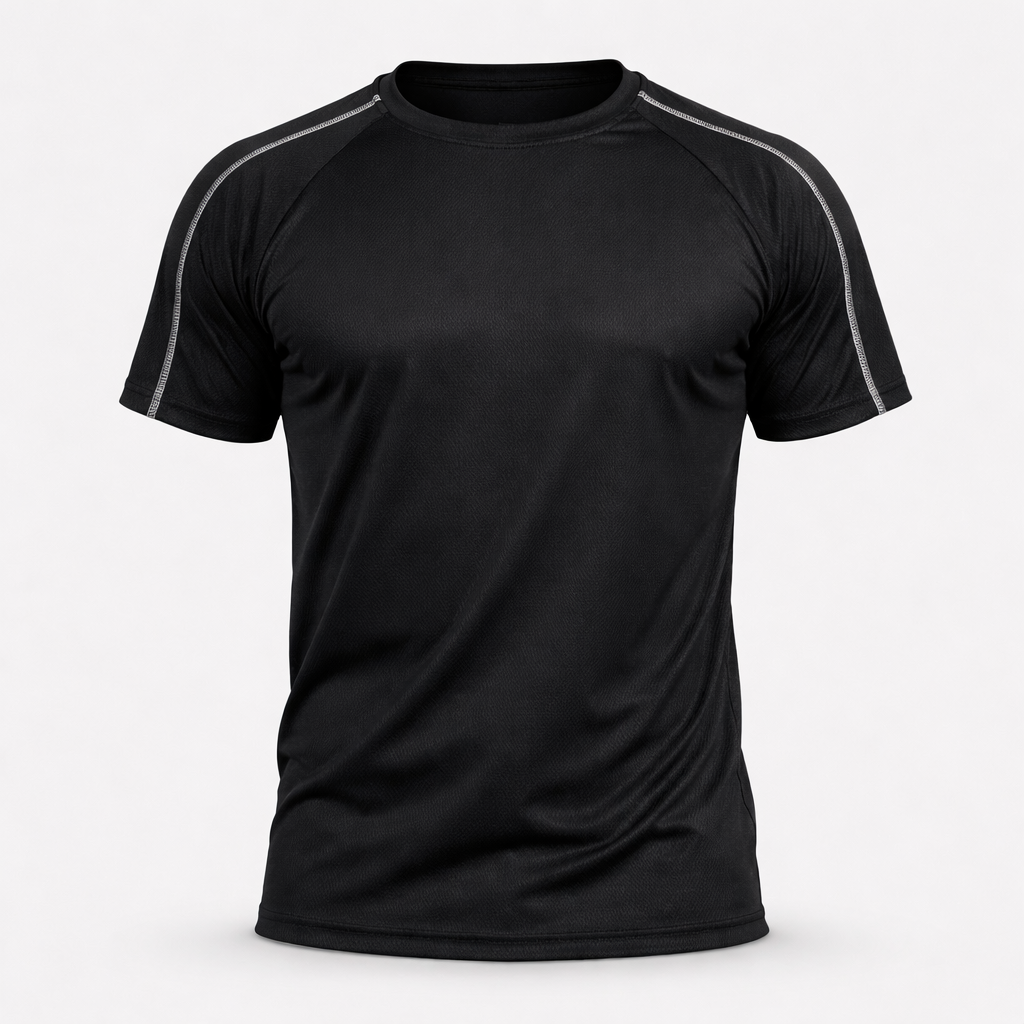 Camiseta Dry Fit Tech com Traçador UV+ - Preta