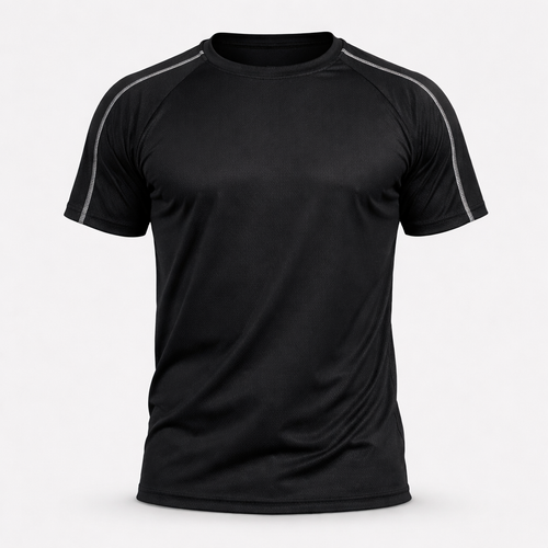 Camiseta Dry Fit Tech com Traçador UV+ - Preta