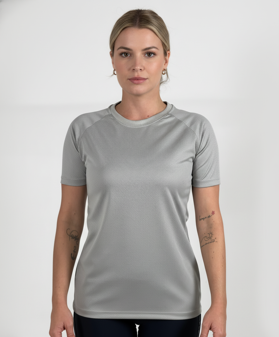 T-shirt Feminina Dry Fit Tech - Cinza
