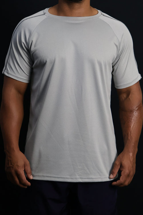 Camiseta Dry Fit Tech com Traçador UV+ - Cinza