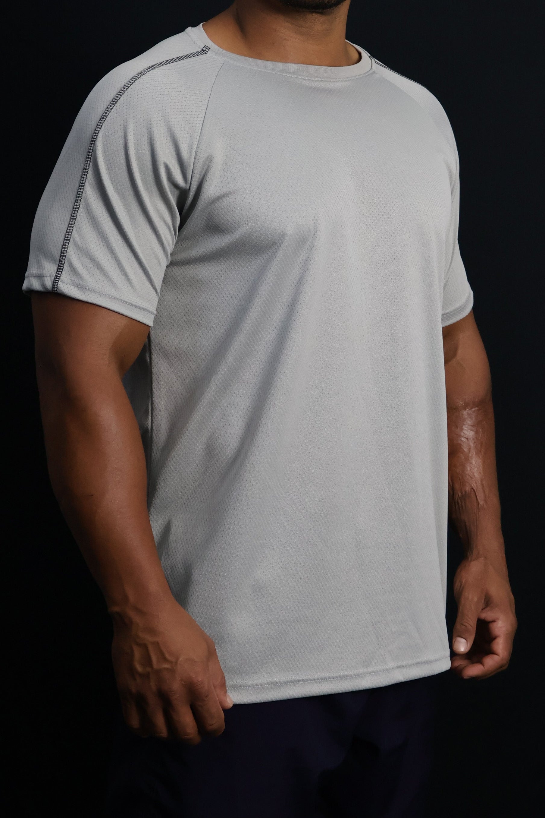 Camiseta Dry Fit Tech com Traçador UV+ - Cinza
