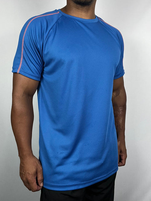 Camiseta Dry Fit Tech com Traçador UV+ Azul