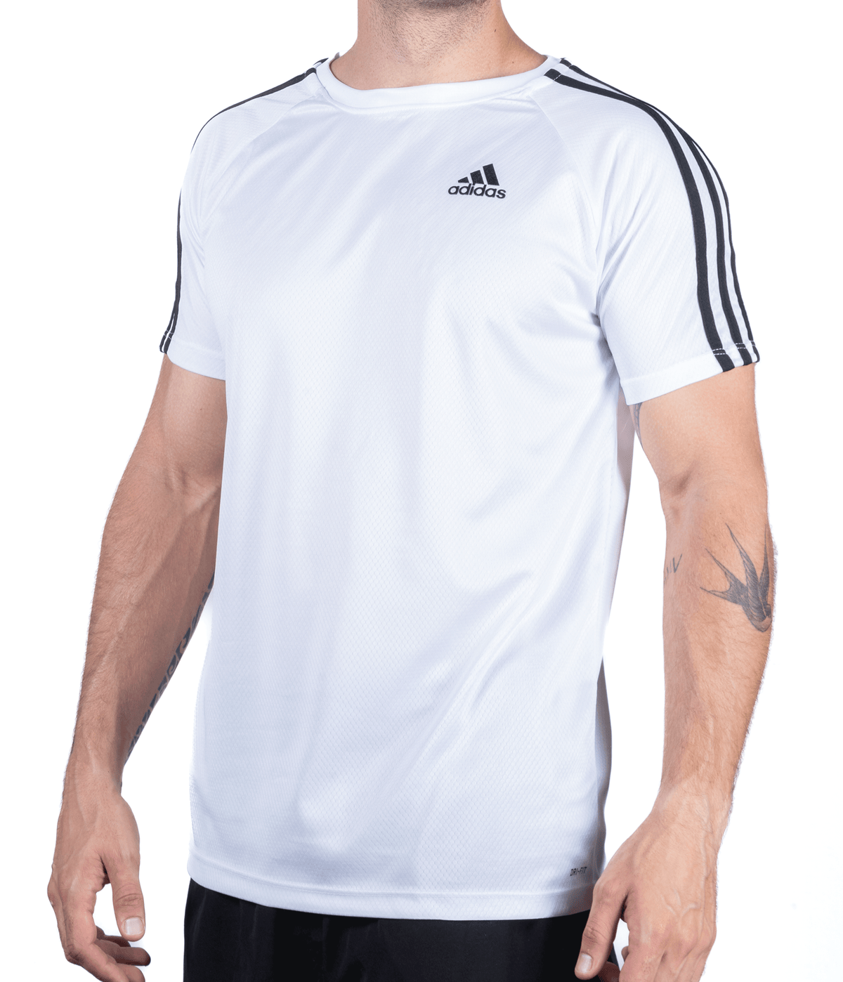 Camiseta Dry Fit Adidas III Listras Ombro