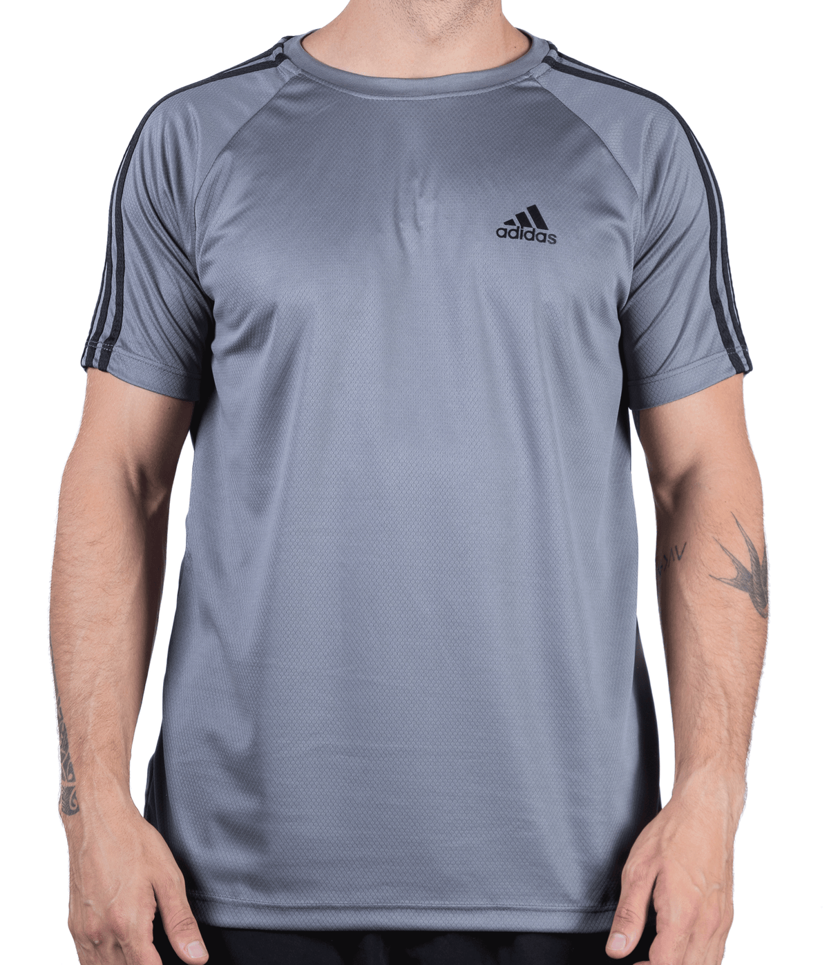 Camiseta Dry Fit Adidas III Listras Ombro