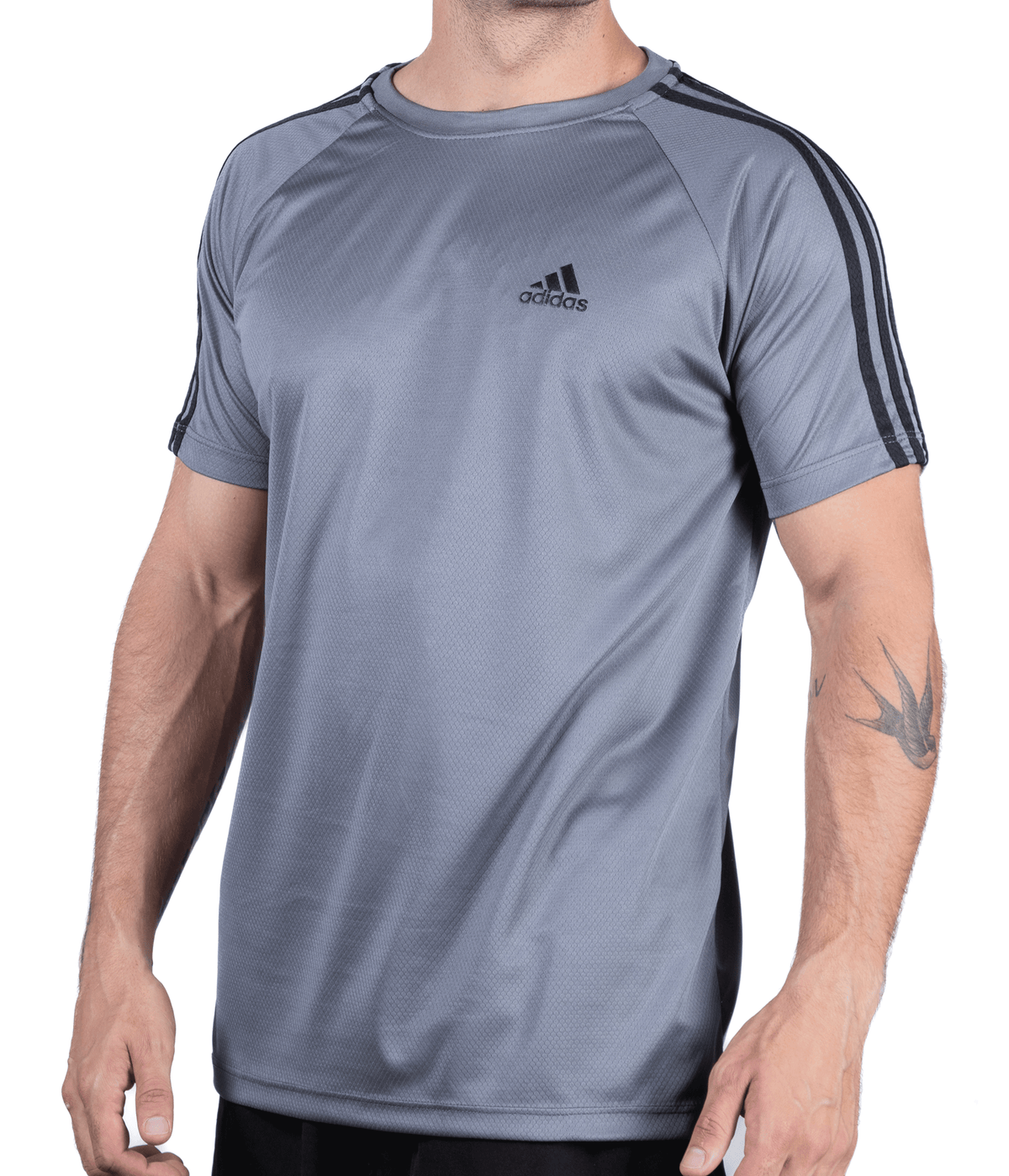 Camiseta Dry Fit Adidas III Listras Ombro