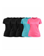 Kit 5 T-shirt Feminina Dry fit Tech UV+