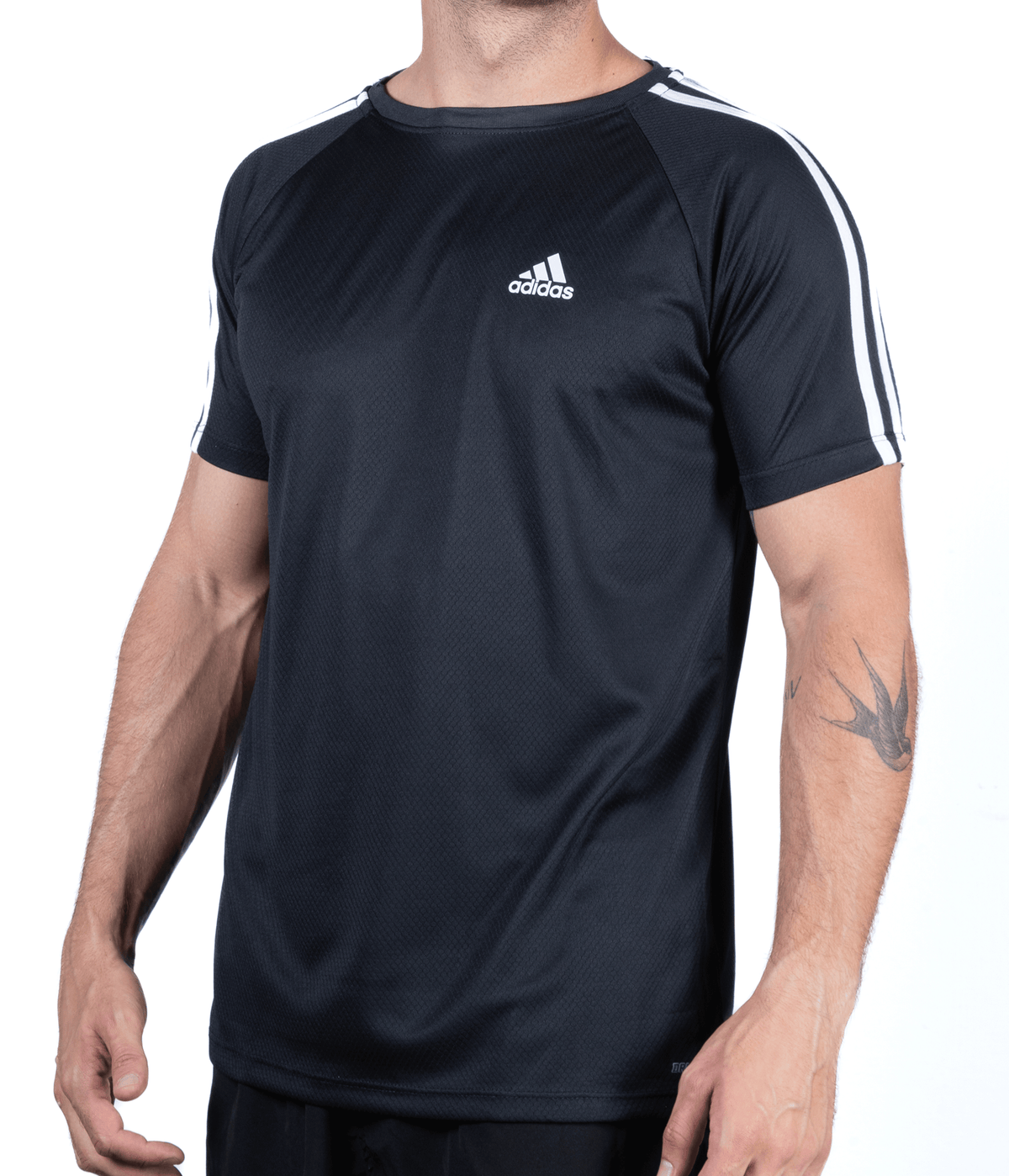 Camiseta Dry Fit Adidas III Listras Ombro